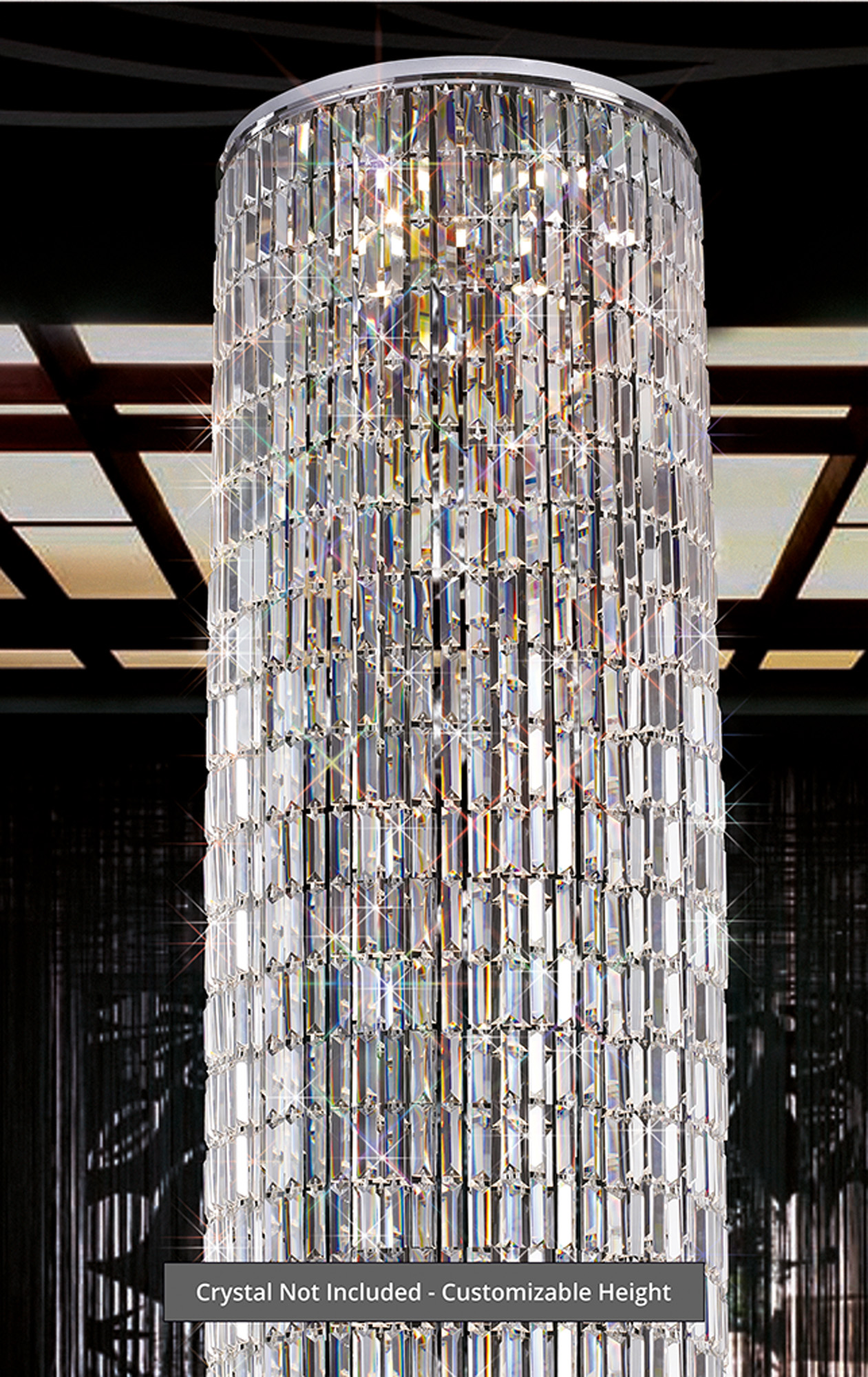 Torre Crystal Ceiling Lights Diyas Ringed & Square Crystal Fittings